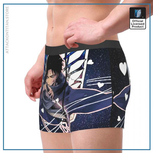 Crimson Levi Attack On Titan Eren Mikasa Levi Anime Underpants Breathbale Panties Man Underwear Ventilate Shorts 1 - Attack On Titan Store