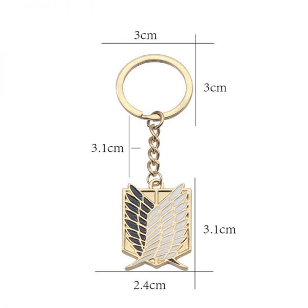 1Pcs Attack On Titan Keychain Shingeki No Kyojin Anime Wings of Liberty Key Chain Rings For 2 - Attack On Titan Store