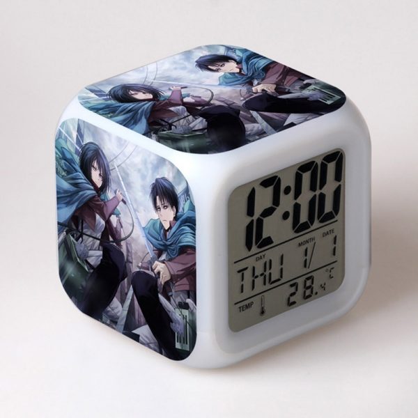 Anime toy Attack On Titan Ackerman 7 Colors Change Touch light Alarm Clock Action Figures for - Attack On Titan Store