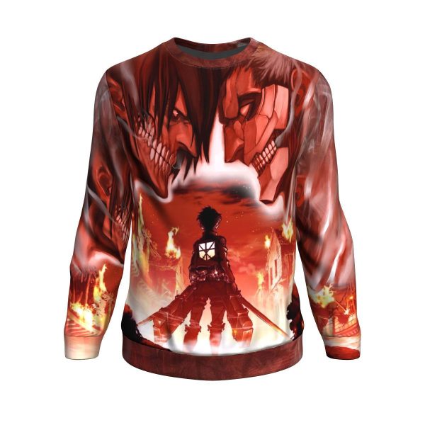 burning attack on titan sweatshirt 396123 - Attack On Titan Store