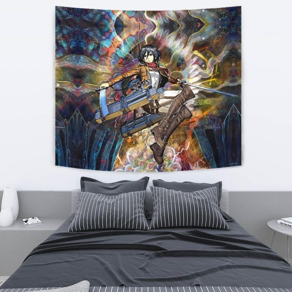 focused mikasa tapestry 403087 - Attack On Titan Store