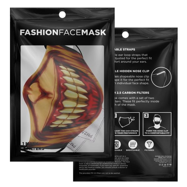 jaw titan v3 attack on titan premium carbon filter face mask 848747 - Attack On Titan Store