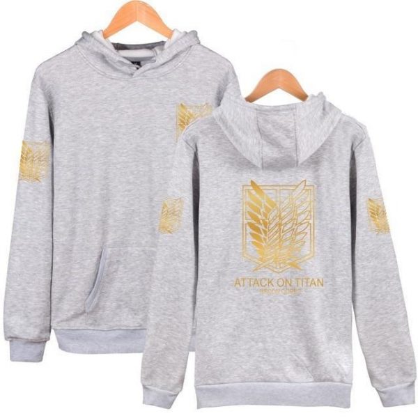 Attack On Titan Survey Corps Golden Emblem Hoodie Official Attack On Titan Merch