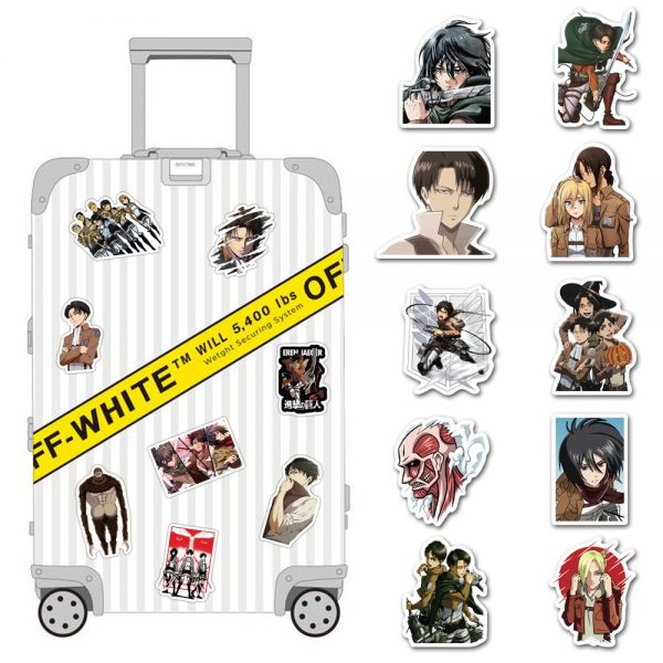 10 30 50Pcs Pack Attack On Titan Anime Stickers Laptop Guitar Motorcycle Luggage Skateboard Bicycle Waterproof 4 - Attack On Titan Store