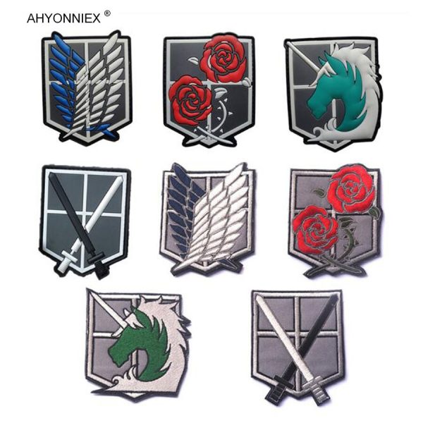 1PC PVC 3D Attack On Titan Wings Of Liberty Investigation Corps Embroidery Badges Patch Military Tactical 1 - Attack On Titan Store