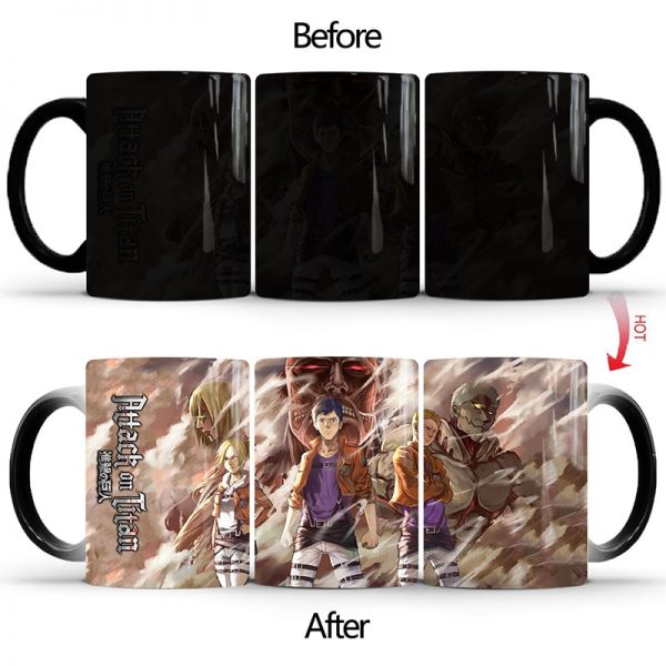 1Pcs 350ml New Attack On Titan Color Changing Mug Home Ceramic Coffee Milk Cup Creative Birthday - Attack On Titan Store