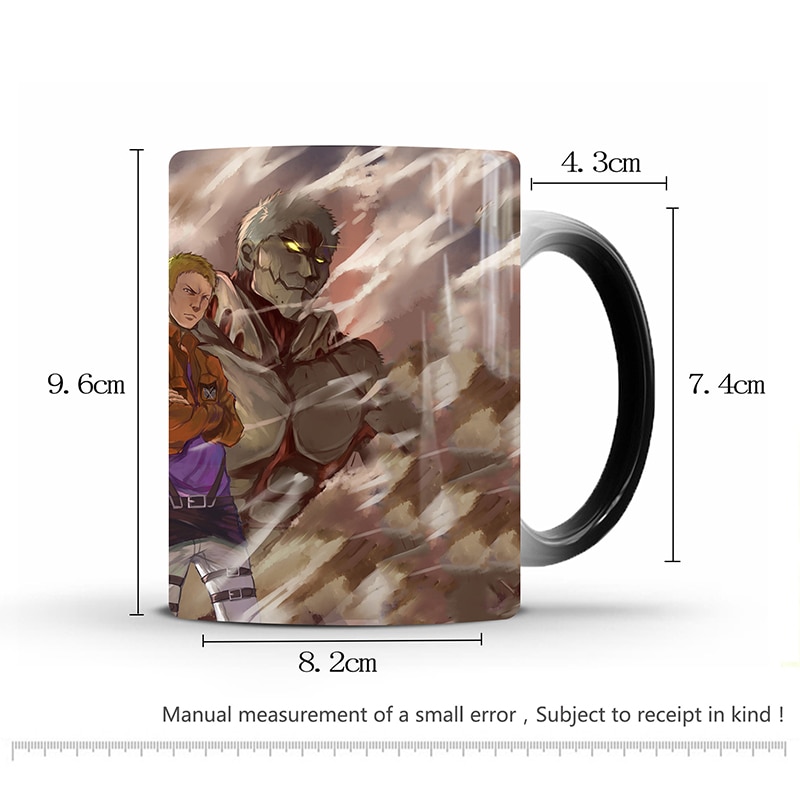 1Pcs 350ml New Attack On Titan Color Changing Mug Home Ceramic Coffee Milk Cup Creative Birthday Gift for Children Friends Kids