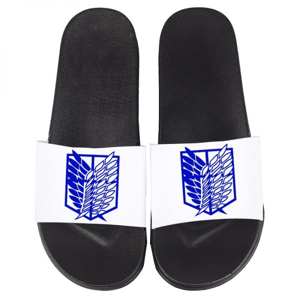 Anime Attack on Titan Slippers Cartoon Black Slippers Men Women spring summer boys Non slip Large 1 - Attack On Titan Store