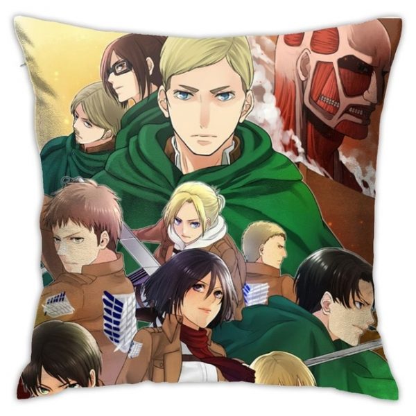 Attack On Titan Anime Decorative Pillow Case Throw Pillow Case Red Square Pillow Case Home - Attack On Titan Store