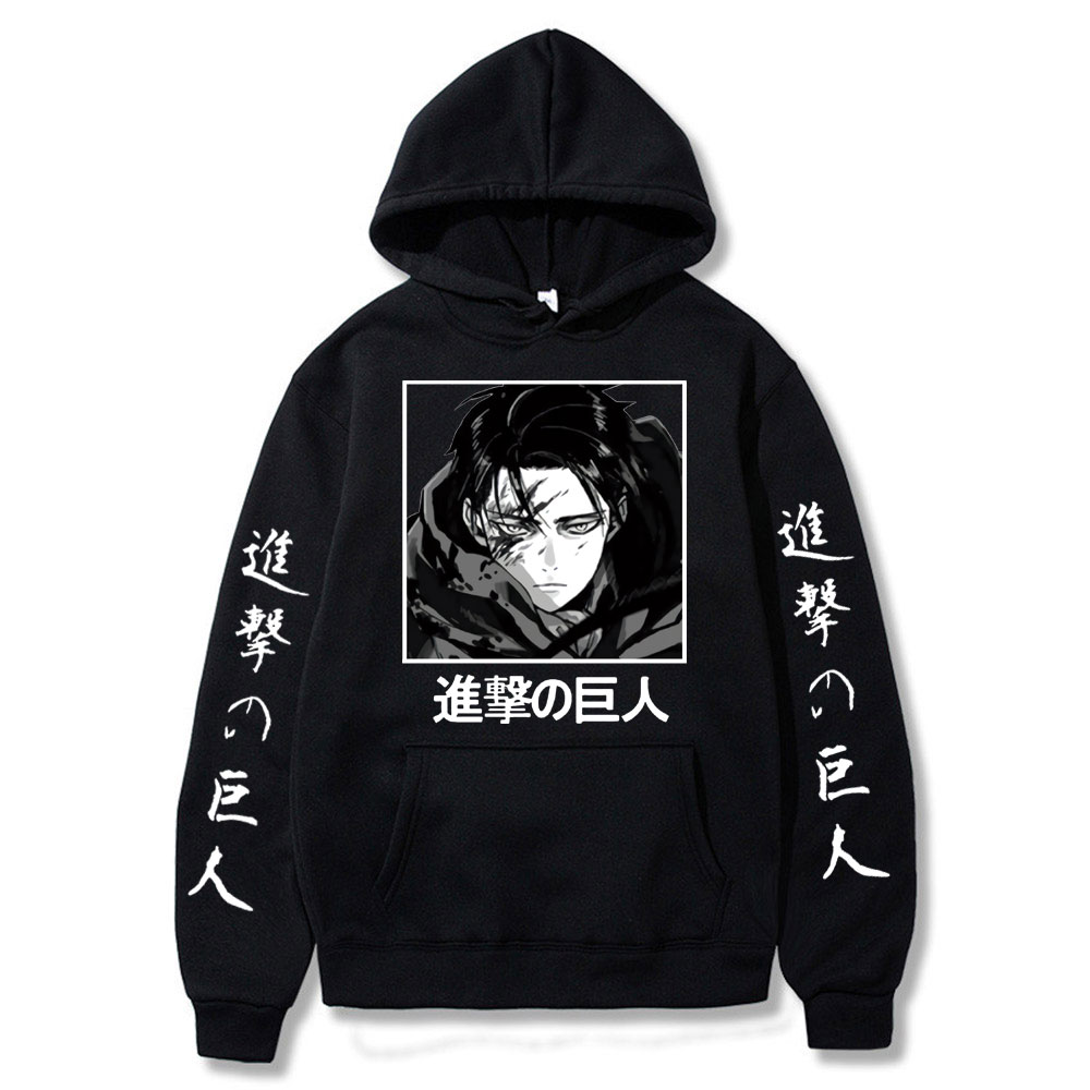 Attack on Titan Anime Hoodies Levi Ackerman Spring Hooded Swearshirts Women Men Unisex Casual Loose Pullovers - Attack On Titan Store