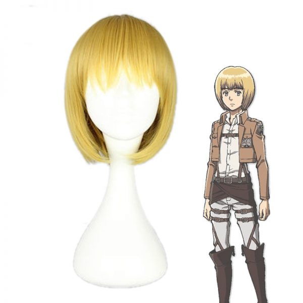 Attack on Titan Armin Arlert Cosplay Wig Blond Hair with Bangs Heat Resistance Hair Yellow Wig - Attack On Titan Store