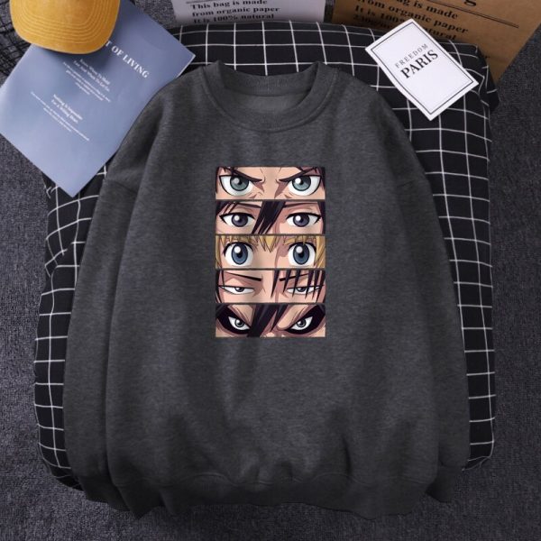 Attack on Titan Eyes Print Fashion Hoodie Man Casual Fleece Sweatshirts Woman Autumn Spring O Neck 1 - Attack On Titan Store