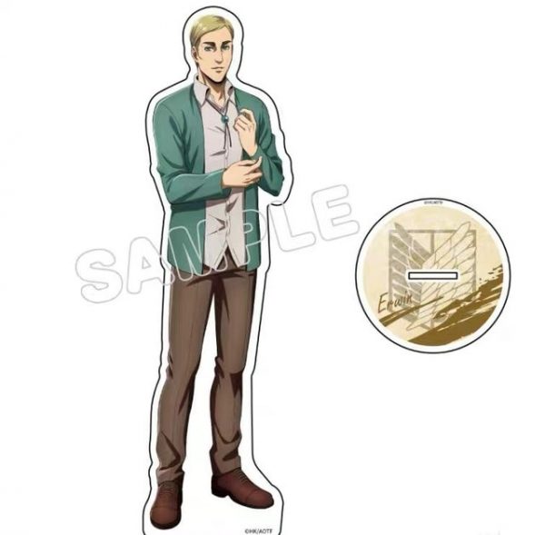 Hot Anime Attack on Titan Erwin Smith Acrylic Keychains Stand Display Model Plate Birthday Cake - Attack On Titan Store