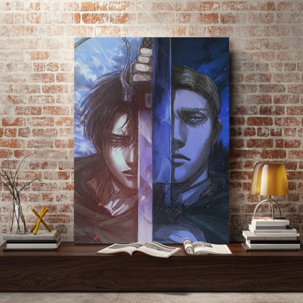 Shingeki No Kyojin Levi Erwin Smith Canvas Wall Art Decoration Poster Prints for Living Room Home 2 - Attack On Titan Store