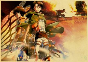 Japanese Classic Anime Attack on Titan Season 4 Poster Kraft Paper Prints and Posters Home Room Decor Art Wall Stickers