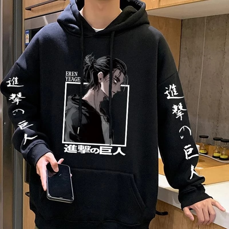 Attack On Titan Hoodies - Eren Jaeger AOT Anime Printing Hoodie